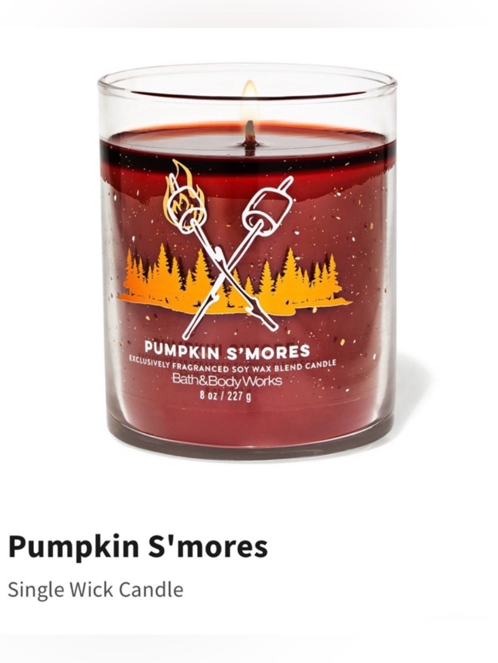 Bath & Body Works Pumpkin S’mores Single Wick Candle w Decorative Metal Lid |NIB